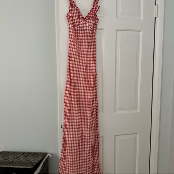NWT Realisation Par The Heidi Maxi Dress in Rouge Gingham - Picture 7 of 10